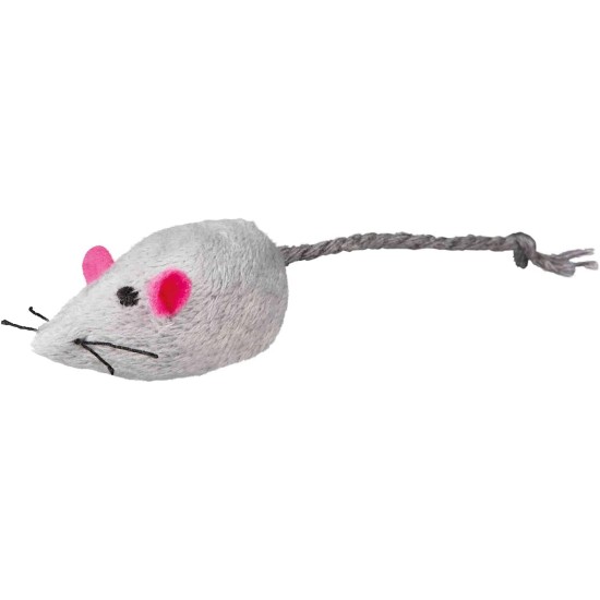 Trixie Plush Mice with Bell for Cat, 5 cm, White/Grey, 2-Piece Trixie Plush Mice with Bell for Cat, 5 cm, White/Grey, 2-Piece