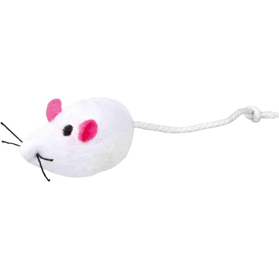 Trixie Plush Mice with Bell for Cat, 5 cm, White/Grey, 2-Piece Trixie Plush Mice with Bell for Cat, 5 cm, White/Grey, 2-Piece