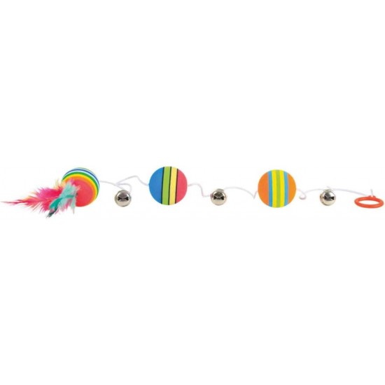 Trixie Rainbow Foam Balls on An Elastic Band, 80 x 3.5 cm, Pack of 4 Trixie Rainbow Foam Balls on An Elastic Band, 80 x 3.5 cm, Pack of 4