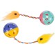Trixie Two Plastic Rattling Balls with Tails, 4 cm, Pack of 4 Trixie Two Plastic Rattling Balls with Tails, 4 cm, Pack of 4
