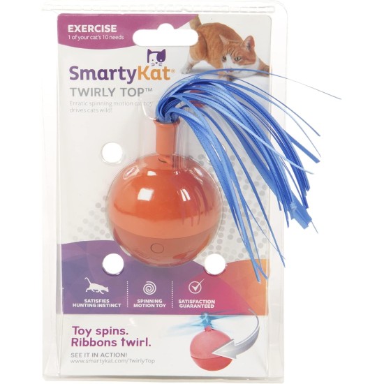 Twirly Top Electronic Motion Cat Toy, Purple/Yellow Twirly Top Electronic Motion Cat Toy, Purple/Yellow
