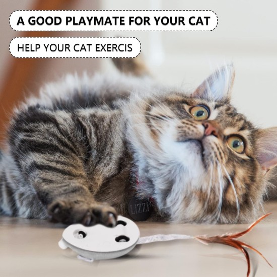 UGBO Interactive Cat Toy Electric Cat Toy Interactive Electronic Mouse with Feather Toy Mouse Intelligence Electric Mice Games Toy Mice for Small Large Cats UGBO Interactive Cat Toy Electric Cat Toy Interactive Electronic Mouse with Feather Toy Mouse Intelligence Electric Mice Games Toy Mice for Small Large Cats