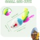 VIKSAUN Pack of 20 Cat Toys - Furry Kitten Mouse with Rattle, Feather Tails and Catcher - Colourful Pet Toy VIKSAUN Pack of 20 Cat Toys - Furry Kitten Mouse with Rattle, Feather Tails and Catcher - Colourful Pet Toy