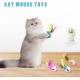 VIKSAUN Pack of 20 Cat Toys - Furry Kitten Mouse with Rattle, Feather Tails and Catcher - Colourful Pet Toy VIKSAUN Pack of 20 Cat Toys - Furry Kitten Mouse with Rattle, Feather Tails and Catcher - Colourful Pet Toy
