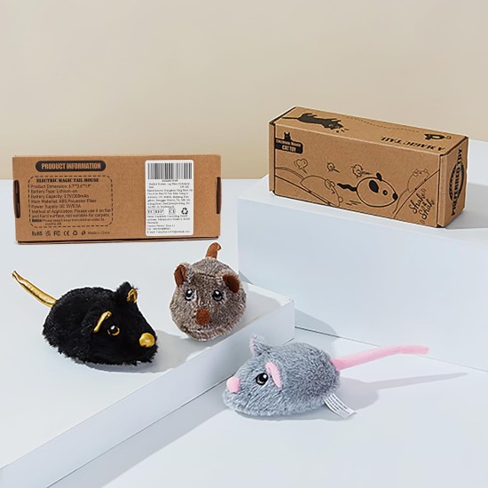 Vealind Cat Toy Electric Toy Mouse Cat Toy Mice Toy for Cat with Moving USB Rechargeable Interactive Toy Mouse (Black) Vealind Cat Toy Electric Toy Mouse Cat Toy Mice Toy for Cat with Moving USB Rechargeable Interactive Toy Mouse (Black)