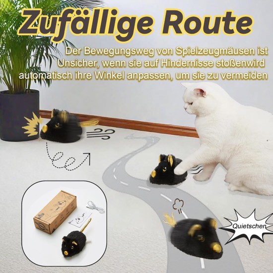 Vealind Cat Toy Electric Toy Mouse Cat Toy Mice Toy for Cat with Moving USB Rechargeable Interactive Toy Mouse (Black) Vealind Cat Toy Electric Toy Mouse Cat Toy Mice Toy for Cat with Moving USB Rechargeable Interactive Toy Mouse (Black)