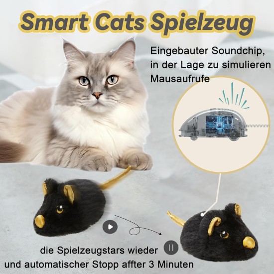 Vealind Cat Toy Electric Toy Mouse Cat Toy Mice Toy for Cat with Moving USB Rechargeable Interactive Toy Mouse (Black) Vealind Cat Toy Electric Toy Mouse Cat Toy Mice Toy for Cat with Moving USB Rechargeable Interactive Toy Mouse (Black)