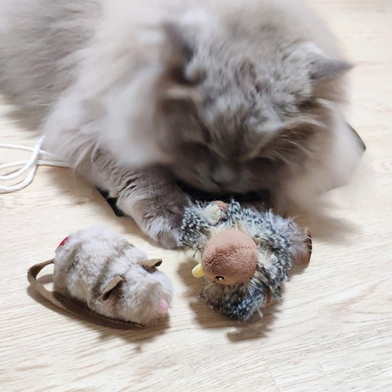 Vealind Electronic Toy for Cats Interactive Cat Toy Bird Mouse with Sound Pack of 2 Vealind Electronic Toy for Cats Interactive Cat Toy Bird Mouse with Sound Pack of 2