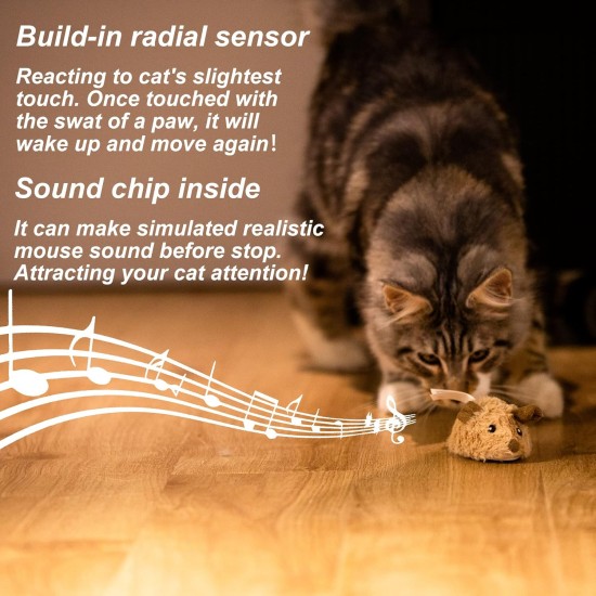 Vealind GiGwi Automatic Moving Mouse Toy Cat Toy with Lifelike Sound Vealind GiGwi Automatic Moving Mouse Toy Cat Toy with Lifelike Sound