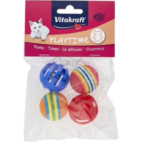 Vitakraft Vitalkraft 1571260031-2 Plastic Balls and 2 Rubber Balls for Cats Vitakraft Vitalkraft 1571260031-2 Plastic Balls and 2 Rubber Balls for Cats