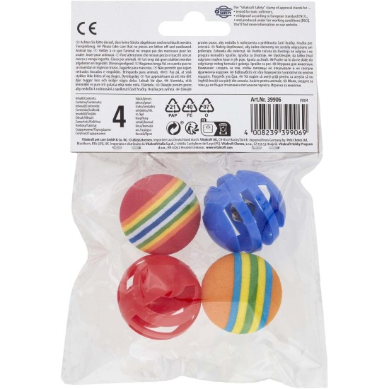 Vitakraft Vitalkraft 1571260031-2 Plastic Balls and 2 Rubber Balls for Cats Vitakraft Vitalkraft 1571260031-2 Plastic Balls and 2 Rubber Balls for Cats