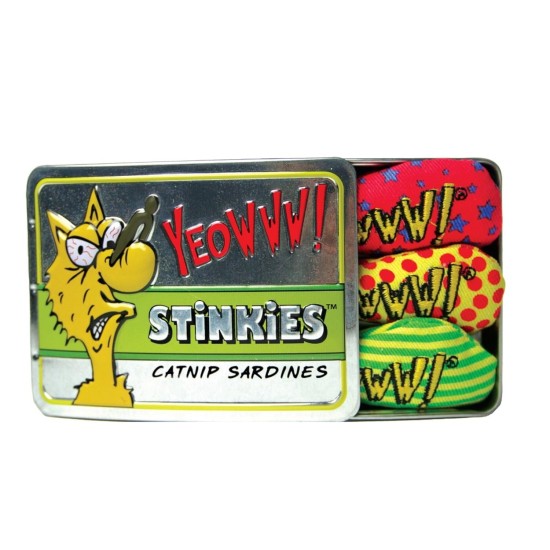 Yeowww Tin Of Stinkies in a Sardine Tin Cat Toy, Pack of 3 Yeowww Tin Of Stinkies in a Sardine Tin Cat Toy, Pack of 3