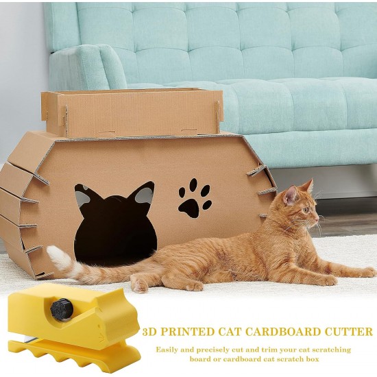 Zimoer 3D Gedruckter Kartonschneider – Cardboard Cutter für Katzenkratzer, DIY Werkzeug mit 2 Farben (Rot & Gelb), PLA Material, 9.9 * 4,8 * 5.2cm – Ideal für Katzenliebhaber Zimoer 3D Gedruckter Kartonschneider – Cardboard Cutter für Katzenkratzer, DIY Werkzeug mit 2 Farben (Rot & Gelb), PLA Material, 9.9 * 4,8 * 5.2cm – Ideal für Katzenliebhaber