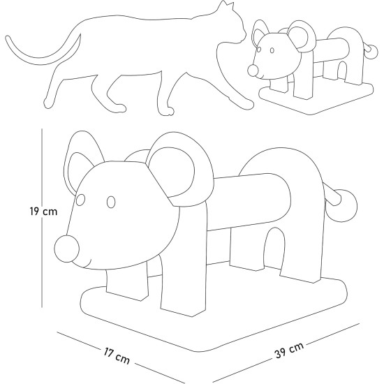 ne&no® Plush Scratching Roll for Cats, Cat Toy, Scratching Post, Small, Non-Slip, Scratching Toy, Cat Game (Mouse) ne&no® Plush Scratching Roll for Cats, Cat Toy, Scratching Post, Small, Non-Slip, Scratching Toy, Cat Game (Mouse)