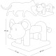ne&no® Plush Scratching Roll for Cats, Cat Toy, Scratching Post, Small, Non-Slip, Scratching Toy, Cat Game (Mouse)
