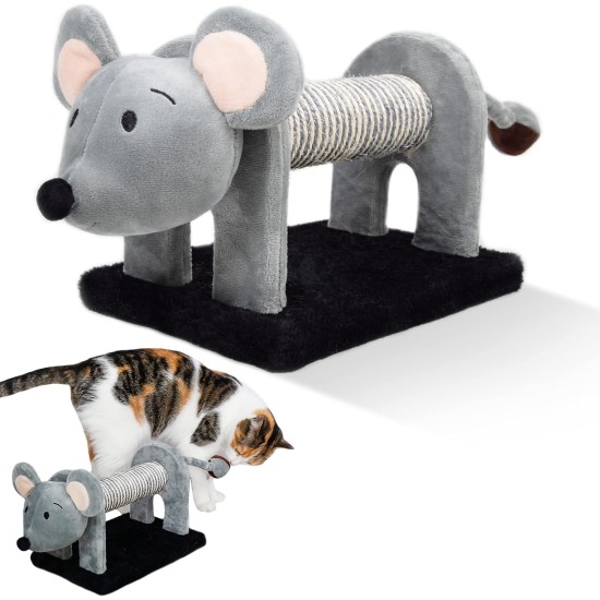 ne&no® Plush Scratching Roll for Cats, Cat Toy, Scratching Post, Small, Non-Slip, Scratching Toy, Cat Game (Mouse)