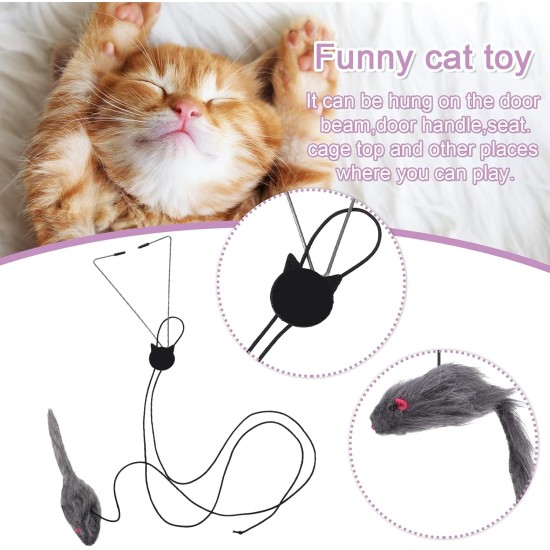 tao pipe Pack of 2 Cat Toys Self-Employment Hanging Frame Cat Toy with Elastic Mouse, Interactive Dancer Cat Toy Mice for Cat Run and Boredom Interactive tao pipe Pack of 2 Cat Toys Self-Employment Hanging Frame Cat Toy with Elastic Mouse, Interactive Dancer Cat Toy Mice for Cat Run and Boredom Interactive