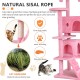 Cat Scratching Post Activity Scratching Posts Cat Tower Height 139cm Play Tower for Cats with 2 Caves, 3 Platforms, 2 Sisal Balls, Climbing Tree, Multiple Levels, Ideal for 3-4 Cats, Pink Cat Scratching Post Activity Scratching Posts Cat Tower Height 139cm Play Tower for Cats with 2 Caves, 3 Platforms, 2 Sisal Balls, Climbing Tree, Multiple Levels, Ideal for 3-4 Cats, Pink