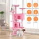 Cat Scratching Post Activity Scratching Posts Cat Tower Height 139cm Play Tower for Cats with 2 Caves, 3 Platforms, 2 Sisal Balls, Climbing Tree, Multiple Levels, Ideal for 3-4 Cats, Pink Cat Scratching Post Activity Scratching Posts Cat Tower Height 139cm Play Tower for Cats with 2 Caves, 3 Platforms, 2 Sisal Balls, Climbing Tree, Multiple Levels, Ideal for 3-4 Cats, Pink