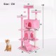 Cat Scratching Post Activity Scratching Posts Cat Tower Height 139cm Play Tower for Cats with 2 Caves, 3 Platforms, 2 Sisal Balls, Climbing Tree, Multiple Levels, Ideal for 3-4 Cats, Pink Cat Scratching Post Activity Scratching Posts Cat Tower Height 139cm Play Tower for Cats with 2 Caves, 3 Platforms, 2 Sisal Balls, Climbing Tree, Multiple Levels, Ideal for 3-4 Cats, Pink