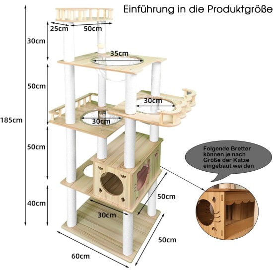 Cat Tower Wooden Large Stationary Stylish Large Cat Slim Multiple Cats with Viewing Deck Playground Adult Cats Height 180cm Sturdy Cat Tower Medium Size Cat Tower Wooden Large Stationary Stylish Large Cat Slim Multiple Cats with Viewing Deck Playground Adult Cats Height 180cm Sturdy Cat Tower Medium Size