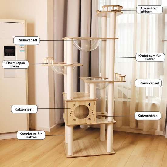 Cat Tower Wooden Large Stationary Stylish Large Cat Slim Multiple Cats with Viewing Deck Playground Adult Cats Height 180cm Sturdy Cat Tower Medium Size Cat Tower Wooden Large Stationary Stylish Large Cat Slim Multiple Cats with Viewing Deck Playground Adult Cats Height 180cm Sturdy Cat Tower Medium Size