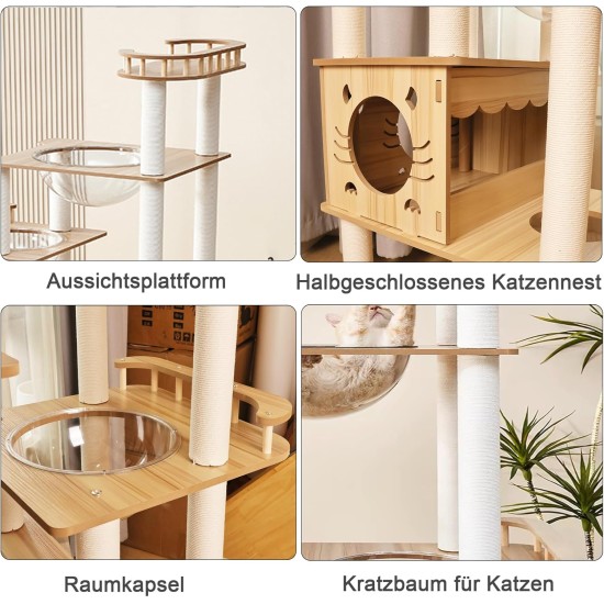 Cat Tower Wooden Large Stationary Stylish Large Cat Slim Multiple Cats with Viewing Deck Playground Adult Cats Height 180cm Sturdy Cat Tower Medium Size Cat Tower Wooden Large Stationary Stylish Large Cat Slim Multiple Cats with Viewing Deck Playground Adult Cats Height 180cm Sturdy Cat Tower Medium Size