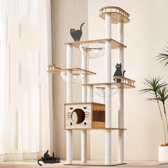 Cat Tower Wooden Large Stationary Stylish Large Cat Slim Multiple Cats with Viewing Deck Playground Adult Cats Height 180cm Sturdy Cat Tower Medium Size Cat Tower Wooden Large Stationary Stylish Large Cat Slim Multiple Cats with Viewing Deck Playground Adult Cats Height 180cm Sturdy Cat Tower Medium Size