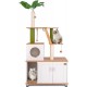 FANTASK 175 cm Cat Scratching Post with Cat Cabinet, Cat Tree with Scratching Board & Entrance & Play Ball & Ladder & Artificial Plant, Cat House Cat Scratching Post Large with Cave, Cat Furniture FANTASK 175 cm Cat Scratching Post with Cat Cabinet, Cat Tree with Scratching Board & Entrance & Play Ball & Ladder & Artificial Plant, Cat House Cat Scratching Post Large with Cave, Cat Furniture