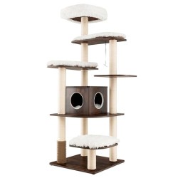 FANTASK 6 Tier Cat Scratching Post, Cat Playhouse with Cave and Mats, Activity Tree, Climbing Tree, Cat House FANTASK 6 Tier Cat Scratching Post, Cat Playhouse with Cave and Mats, Activity Tree, Climbing Tree, Cat House