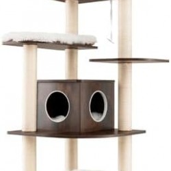 FANTASK 6 Tier Cat Scratching Post, Cat Playhouse with Cave and Mats, Activity Tree, Climbing Tree, Cat House FANTASK 6 Tier Cat Scratching Post, Cat Playhouse with Cave and Mats, Activity Tree, Climbing Tree, Cat House