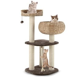 FANTASK Cat Scratching Post with Beds, Cat Scratching Post, Activity Tree, Climbing Tree, Cat House FANTASK Cat Scratching Post with Beds, Cat Scratching Post, Activity Tree, Climbing Tree, Cat House