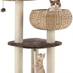 FANTASK Cat Scratching Post with Beds, Cat Scratching Post, Activity Tree, Climbing Tree, Cat House FANTASK Cat Scratching Post with Beds, Cat Scratching Post, Activity Tree, Climbing Tree, Cat House