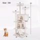 FDW Cat Scratching Tree, Height 139 cm, Play Tower for Cats with 2 Caves, 3 Platforms, 2 Sisal Balls, Climbing Tree, Multiple Levels, Ideal for 3-4 Cats, Dark Grey FDW Cat Scratching Tree, Height 139 cm, Play Tower for Cats with 2 Caves, 3 Platforms, 2 Sisal Balls, Climbing Tree, Multiple Levels, Ideal for 3-4 Cats, Dark Grey