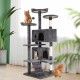 FDW Cat Scratching Tree, Height 139 cm, Play Tower for Cats with 2 Caves, 3 Platforms, 2 Sisal Balls, Climbing Tree, Multiple Levels, Ideal for 3-4 Cats, Dark Grey FDW Cat Scratching Tree, Height 139 cm, Play Tower for Cats with 2 Caves, 3 Platforms, 2 Sisal Balls, Climbing Tree, Multiple Levels, Ideal for 3-4 Cats, Dark Grey