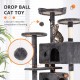 FDW Cat Scratching Tree, Height 139 cm, Play Tower for Cats with 2 Caves, 3 Platforms, 2 Sisal Balls, Climbing Tree, Multiple Levels, Ideal for 3-4 Cats, Dark Grey FDW Cat Scratching Tree, Height 139 cm, Play Tower for Cats with 2 Caves, 3 Platforms, 2 Sisal Balls, Climbing Tree, Multiple Levels, Ideal for 3-4 Cats, Dark Grey