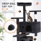 FDW Cat Scratching Tree, Height 139 cm, Play Tower for Cats with 2 Caves, 3 Platforms, 2 Sisal Balls, Climbing Tree, Multiple Levels, Ideal for 3-4 Cats, Dark Grey FDW Cat Scratching Tree, Height 139 cm, Play Tower for Cats with 2 Caves, 3 Platforms, 2 Sisal Balls, Climbing Tree, Multiple Levels, Ideal for 3-4 Cats, Dark Grey