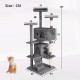 FDW Cat Scratching Tree, Height 139 cm, Play Tower for Cats with 2 Caves, 3 Platforms, 2 Sisal Balls, Climbing Tree, Multiple Levels, Ideal for 3-4 Cats, Dark Grey FDW Cat Scratching Tree, Height 139 cm, Play Tower for Cats with 2 Caves, 3 Platforms, 2 Sisal Balls, Climbing Tree, Multiple Levels, Ideal for 3-4 Cats, Dark Grey