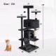 FDW Cat Scratching Tree, Height 139 cm, Play Tower for Cats with 2 Caves, 3 Platforms, 2 Sisal Balls, Climbing Tree, Multiple Levels, Ideal for 3-4 Cats, Dark Grey FDW Cat Scratching Tree, Height 139 cm, Play Tower for Cats with 2 Caves, 3 Platforms, 2 Sisal Balls, Climbing Tree, Multiple Levels, Ideal for 3-4 Cats, Dark Grey