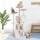 FDW Cat Scratching Tree, Height 139 cm, Play Tower for Cats with 2 Caves, 3 Platforms, 2 Sisal Balls, Climbing Tree, Multiple Levels, Ideal for 3-4 Cats, Dark Grey FDW Cat Scratching Tree, Height 139 cm, Play Tower for Cats with 2 Caves, 3 Platforms, 2 Sisal Balls, Climbing Tree, Multiple Levels, Ideal for 3-4 Cats, Dark Grey