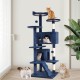 FDW Cat Scratching Tree, Height 139 cm, Play Tower for Cats with 2 Caves, 3 Platforms, 2 Sisal Balls, Climbing Tree, Multiple Levels, Ideal for 3-4 Cats, Grey/Pink FDW Cat Scratching Tree, Height 139 cm, Play Tower for Cats with 2 Caves, 3 Platforms, 2 Sisal Balls, Climbing Tree, Multiple Levels, Ideal for 3-4 Cats, Grey/Pink