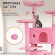 FDW Cat Scratching Tree, Height 139 cm, Play Tower for Cats with 2 Caves, 3 Platforms, 2 Sisal Balls, Climbing Tree, Multiple Levels, Ideal for 3-4 Cats, Grey/Pink FDW Cat Scratching Tree, Height 139 cm, Play Tower for Cats with 2 Caves, 3 Platforms, 2 Sisal Balls, Climbing Tree, Multiple Levels, Ideal for 3-4 Cats, Grey/Pink