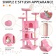 FDW Cat Scratching Tree, Height 139 cm, Play Tower for Cats with 2 Caves, 3 Platforms, 2 Sisal Balls, Climbing Tree, Multiple Levels, Ideal for 3-4 Cats, Grey/Pink FDW Cat Scratching Tree, Height 139 cm, Play Tower for Cats with 2 Caves, 3 Platforms, 2 Sisal Balls, Climbing Tree, Multiple Levels, Ideal for 3-4 Cats, Grey/Pink