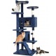 FDW Cat Scratching Tree, Height 139 cm, Play Tower for Cats with 2 Caves, 3 Platforms, 2 Sisal Balls, Climbing Tree, Multiple Levels, Ideal for 3-4 Cats, Grey/Navy FDW Cat Scratching Tree, Height 139 cm, Play Tower for Cats with 2 Caves, 3 Platforms, 2 Sisal Balls, Climbing Tree, Multiple Levels, Ideal for 3-4 Cats, Grey/Navy