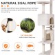 FDW Cat Scratching Tree, Height 139 cm, Play Tower for Cats with 2 Caves, 3 Platforms, 2 Sisal Balls, Climbing Tree, Multiple Levels, Ideal for 3-4 Cats, Grey/Navy FDW Cat Scratching Tree, Height 139 cm, Play Tower for Cats with 2 Caves, 3 Platforms, 2 Sisal Balls, Climbing Tree, Multiple Levels, Ideal for 3-4 Cats, Grey/Navy