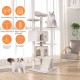 FDW Cat Scratching Tree, Height 139 cm, Play Tower for Cats with 2 Caves, 3 Platforms, 2 Sisal Balls, Climbing Tree, Multiple Levels, Ideal for 3-4 Cats, Grey/Navy FDW Cat Scratching Tree, Height 139 cm, Play Tower for Cats with 2 Caves, 3 Platforms, 2 Sisal Balls, Climbing Tree, Multiple Levels, Ideal for 3-4 Cats, Grey/Navy