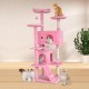 FDW Cat Scratching Tree, Height 139 cm, Play Tower for Cats with 2 Caves, 3 Platforms, 2 Sisal Balls, Climbing Tree, Multiple Levels, Ideal for 3-4 Cats, Grey/Navy FDW Cat Scratching Tree, Height 139 cm, Play Tower for Cats with 2 Caves, 3 Platforms, 2 Sisal Balls, Climbing Tree, Multiple Levels, Ideal for 3-4 Cats, Grey/Navy