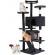 FDW Cat Scratching Tree, Height 139 cm, Play Tower for Cats with 2 Caves, 3 Platforms, 2 Sisal Balls, Climbing Tree, Multiple Levels, Ideal for 3-4 Cats, Grey/Navy FDW Cat Scratching Tree, Height 139 cm, Play Tower for Cats with 2 Caves, 3 Platforms, 2 Sisal Balls, Climbing Tree, Multiple Levels, Ideal for 3-4 Cats, Grey/Navy
