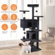 FDW Cat Scratching Tree, Height 139 cm, Play Tower for Cats with 2 Caves, 3 Platforms, 2 Sisal Balls, Climbing Tree, Multiple Levels, Ideal for 3-4 Cats, Grey/Navy FDW Cat Scratching Tree, Height 139 cm, Play Tower for Cats with 2 Caves, 3 Platforms, 2 Sisal Balls, Climbing Tree, Multiple Levels, Ideal for 3-4 Cats, Grey/Navy