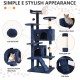 FDW Cat Scratching Tree, Height 139 cm, Play Tower for Cats with 2 Caves, 3 Platforms, 2 Sisal Balls, Climbing Tree, Multiple Levels, Ideal for 3-4 Cats, Grey/Navy FDW Cat Scratching Tree, Height 139 cm, Play Tower for Cats with 2 Caves, 3 Platforms, 2 Sisal Balls, Climbing Tree, Multiple Levels, Ideal for 3-4 Cats, Grey/Navy
